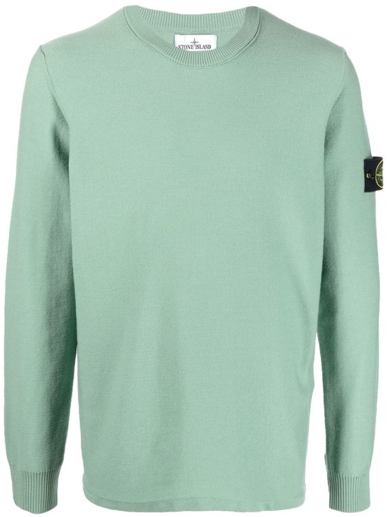 Stone Island Compass-patch Crewneck Jumper In Green