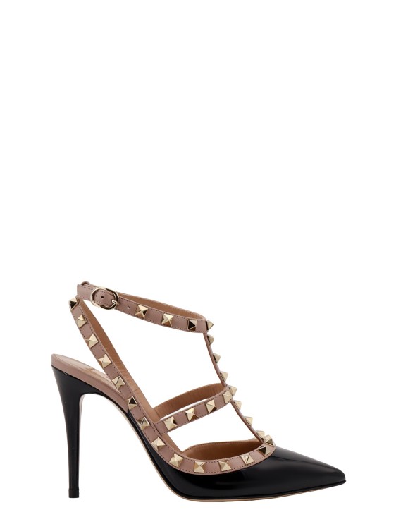 Shop Valentino Patent Leather Slingback With Iconic Studs In Black