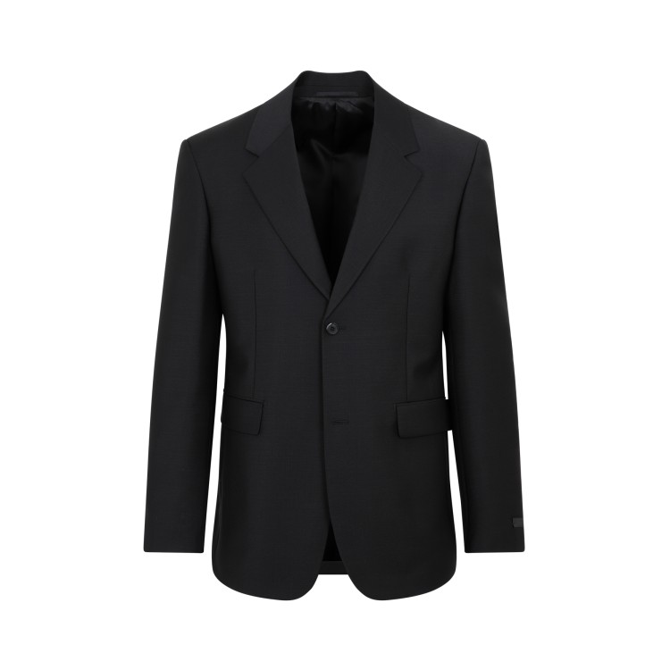 Prada Single-breasted Blazer In Mohair And Wool In Black
