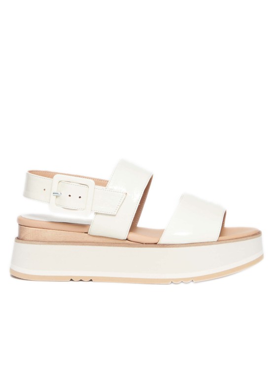 Paloma Barceló Frate Sandals In Beige Naplak In White