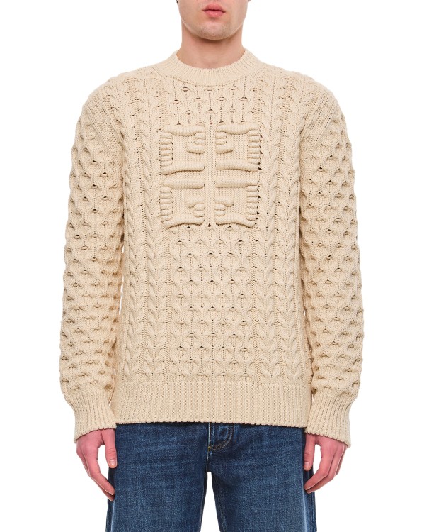 Shop Givenchy Crew Neck Sweater Chunky Weight In Neutrals