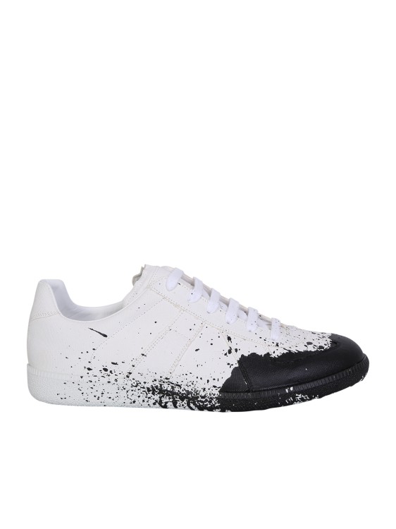 Shop Maison Margiela Paint Splatter Design Sneakers In White