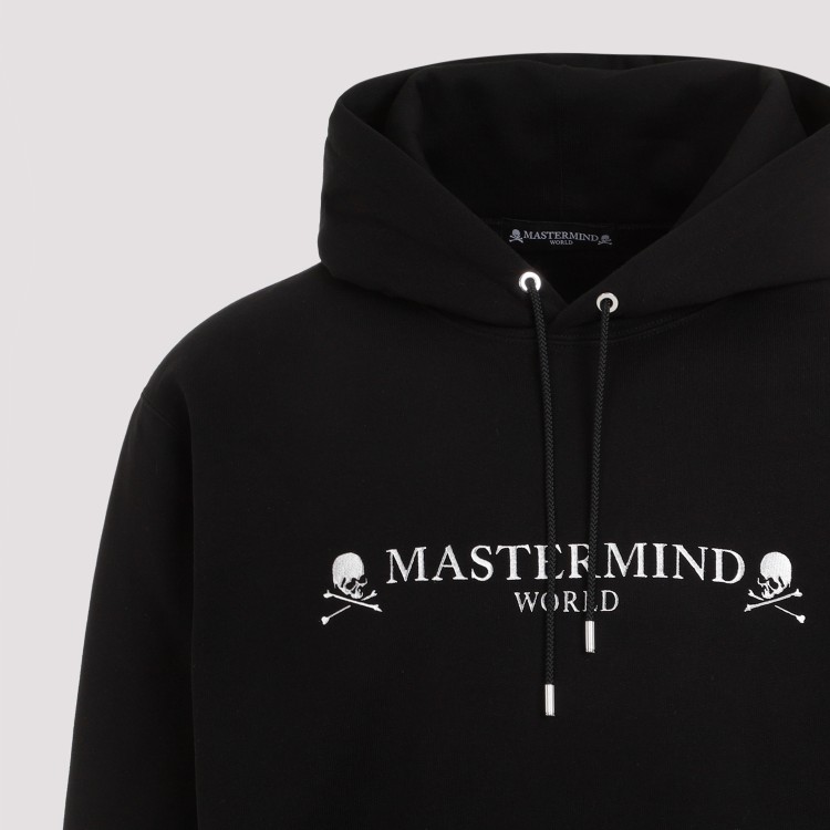 Shop Mastermind World Embroiderish Black Cotton Hoodie