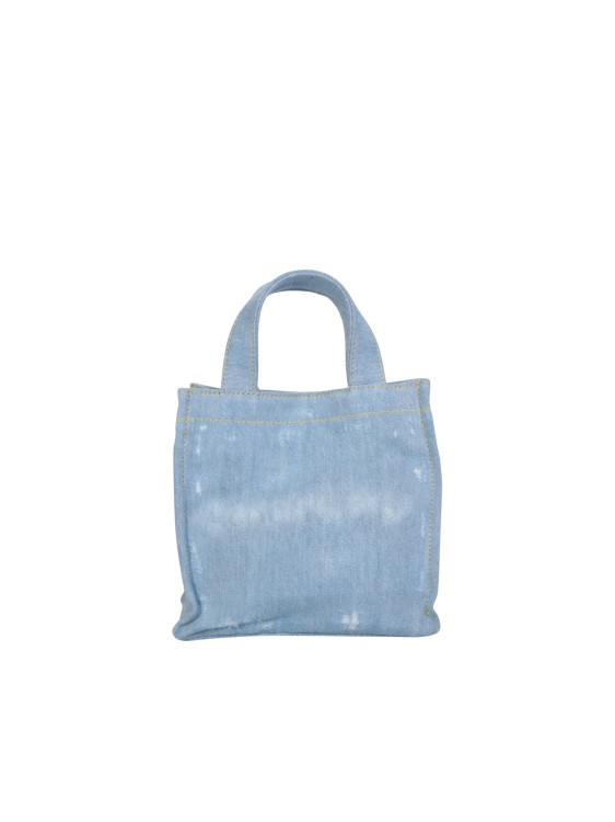 Shop Acne Studios Denim Mini Logo Bag In Blue