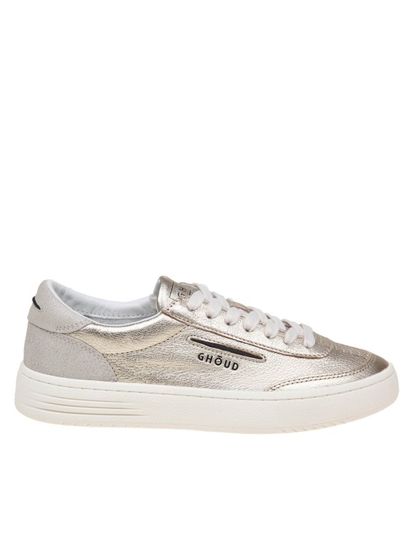 Shop Ghoud Lido Low Sneakers In Platinum Color Leather In Silver