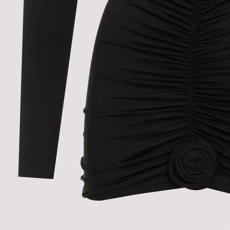La Reveche Lillibet Draped Mini Dress In Black