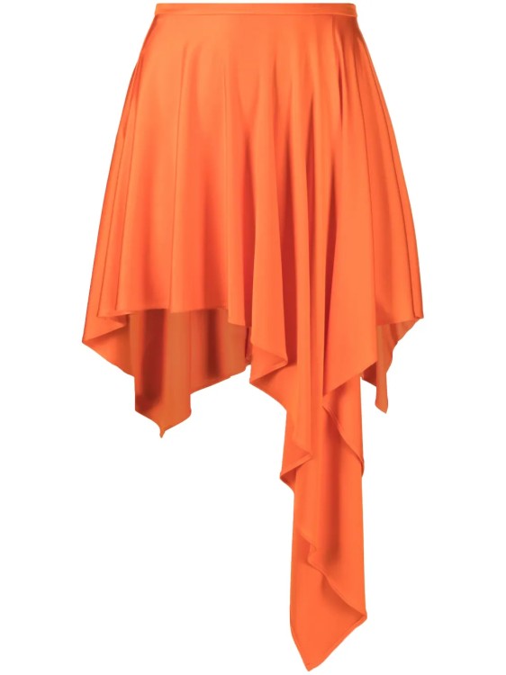 Shop Stella Mccartney Asymmetric Orange Mini Skirt In Red