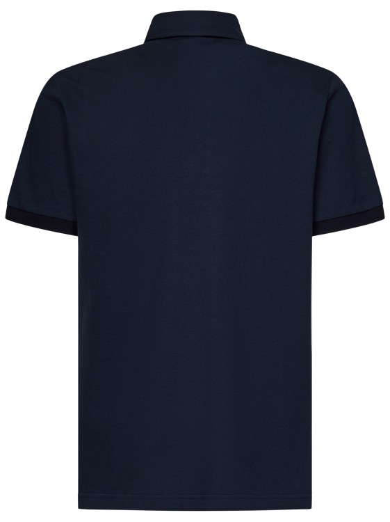 Shop Etro Navy Blue Cotton Pique Polo Shirt In Black