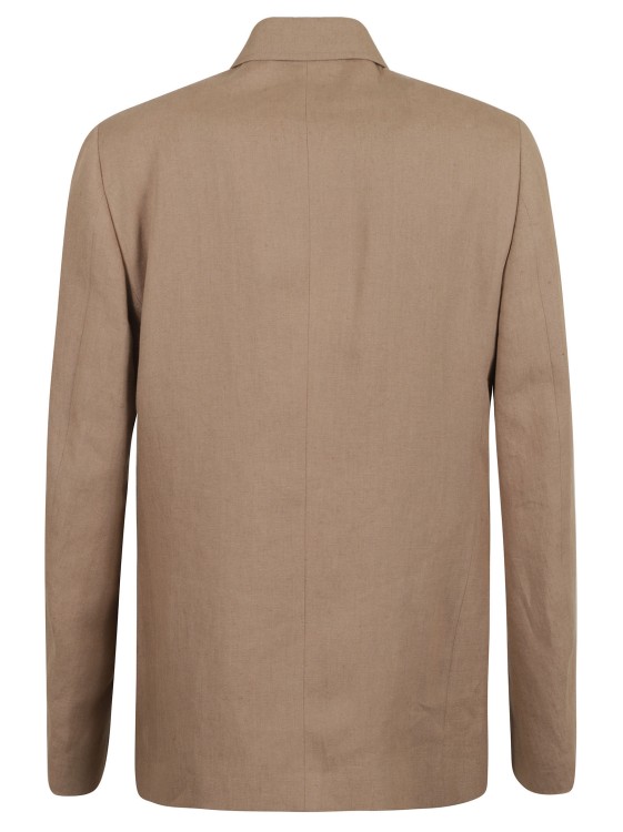 Shop Lardini Taupe Brown Double-breasted Jacket In Neutrals