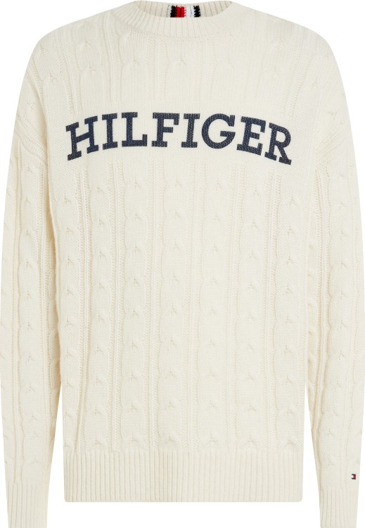 TOMMY HILFIGER OVERSIZED WOVEN-KNIT PULLOVER