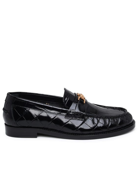 Versace Medusa '95 Patent Leather Loafers In Black  Gold