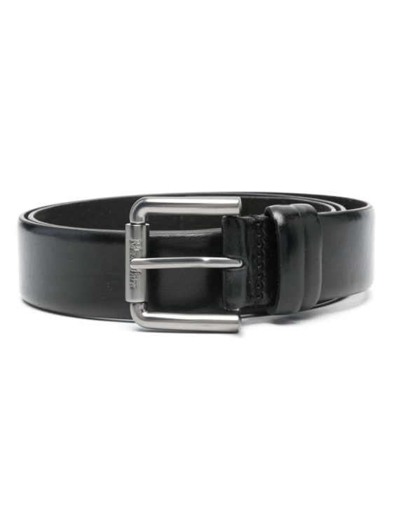 Shop Max Mara Leather Belt In Black