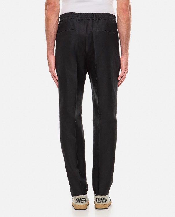 Shop Fendi Hemp Stretch Pants In Black