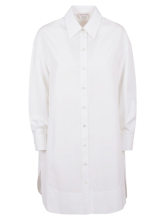 Shop Alexander Mcqueen Cotton Poplin Dress In White
