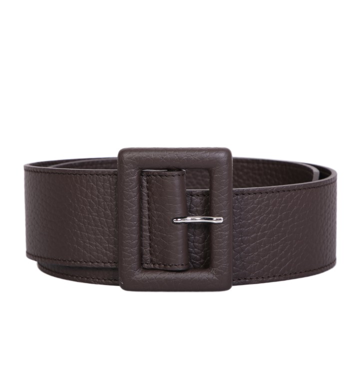 Orciani Hammered Leather Belt In Brown