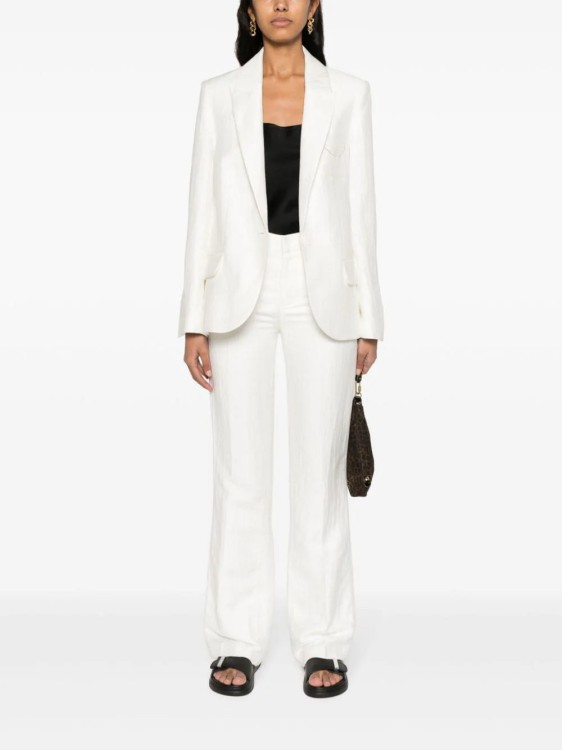 Shop Zadig & Voltaire Vow Single-breasted Crinkled Blazer In White