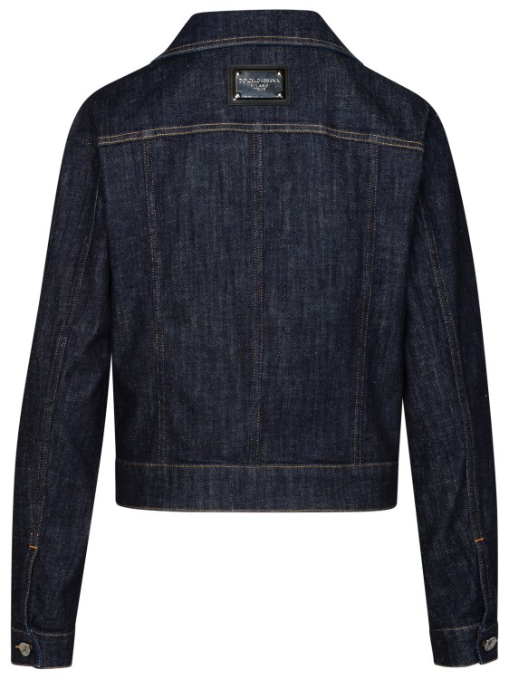 Shop Dolce & Gabbana Blue Denim Jacket In Black