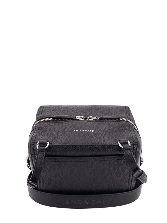 Shop Givenchy Leather Shoulder Bag With Logo Print In Black