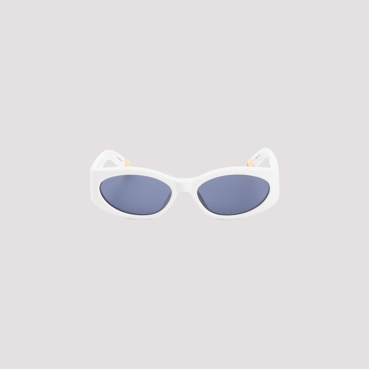 Jacquemus Oval Frame Sunglasses In White