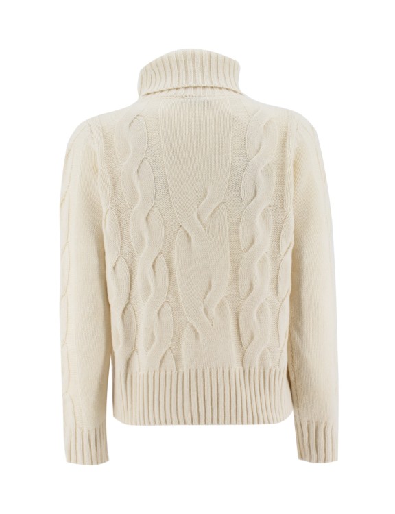 Shop Panicale Cream-colored Turtleneck Pullover In Grey
