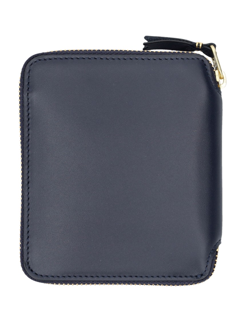 Comme Des Garçons Wallet Vertical Zip Around Wallet In Blue