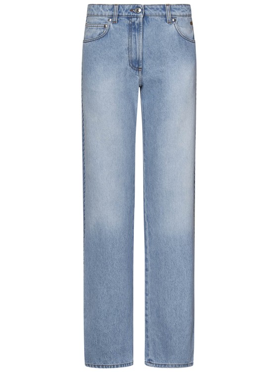 Msgm Straight Light Blue Cotton Denim Jeans