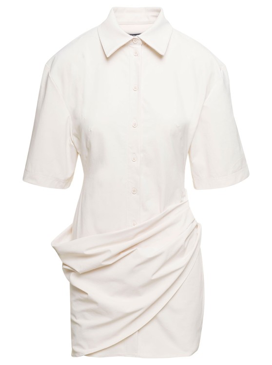 Shop Jacquemus White Shirt Dress La Robe Camisa In Cotton Blend