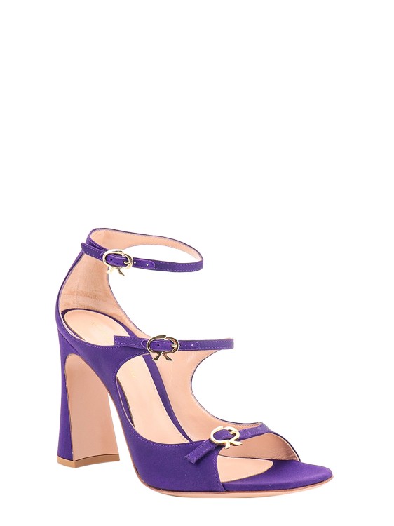 Shop Gianvito Rossi Purple Satin Sandals In Blue