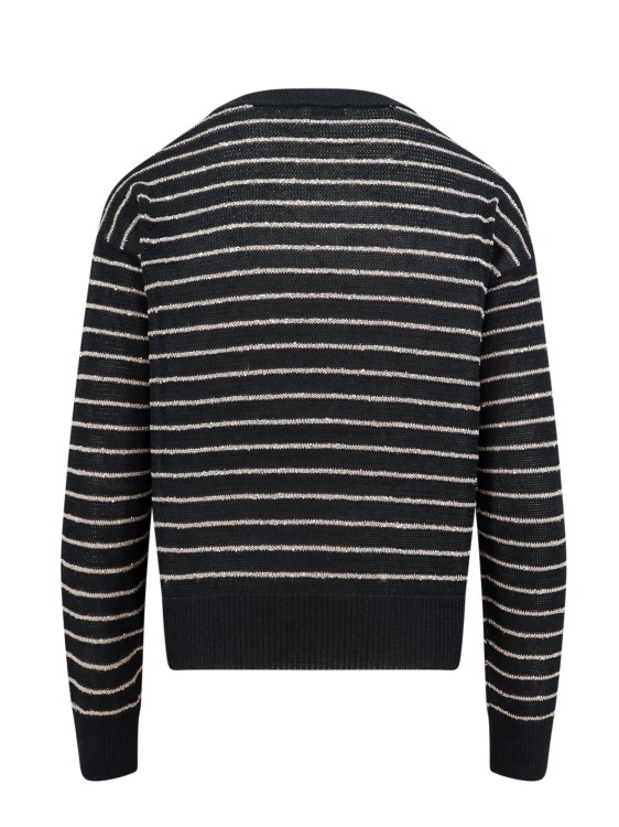 Shop Brunello Cucinelli Cotton Sweater With Lurex Detail In Black