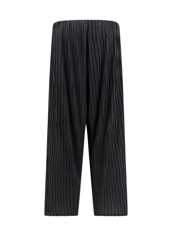 Shop Giorgio Armani Pleated Jersey Trouser In Black