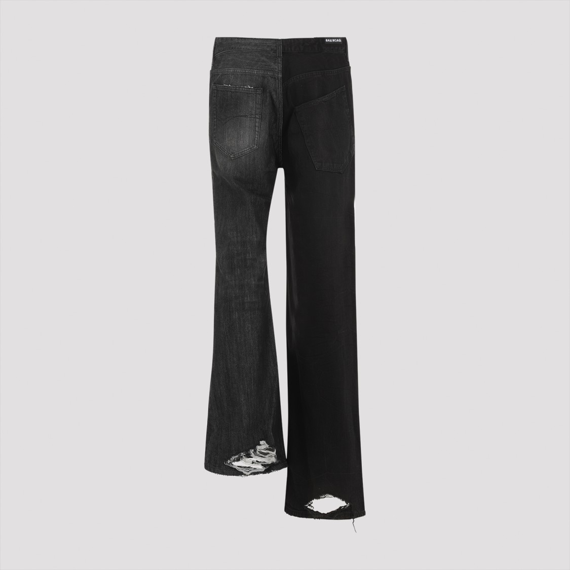 Shop Balenciaga Light Black Cotton Fifty Fifty Pants