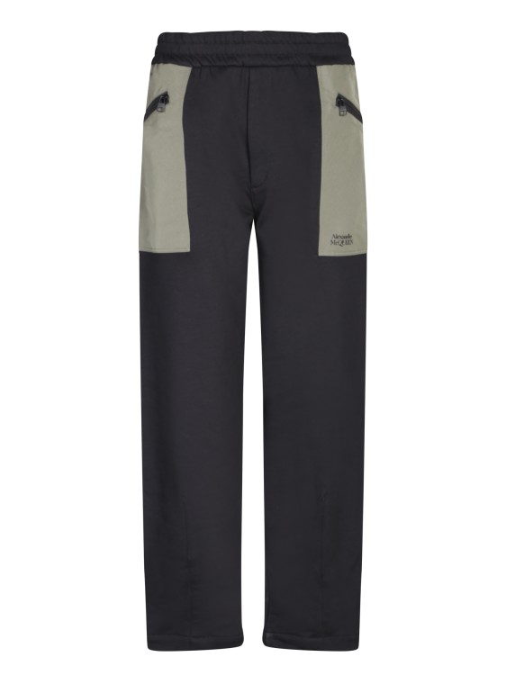 Alexander Mcqueen Contrast-pocket Cotton Track Pants In Black
