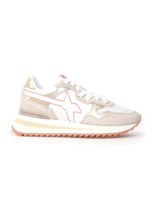Shop W6yz Technical Fabric Sneakers In Neutrals