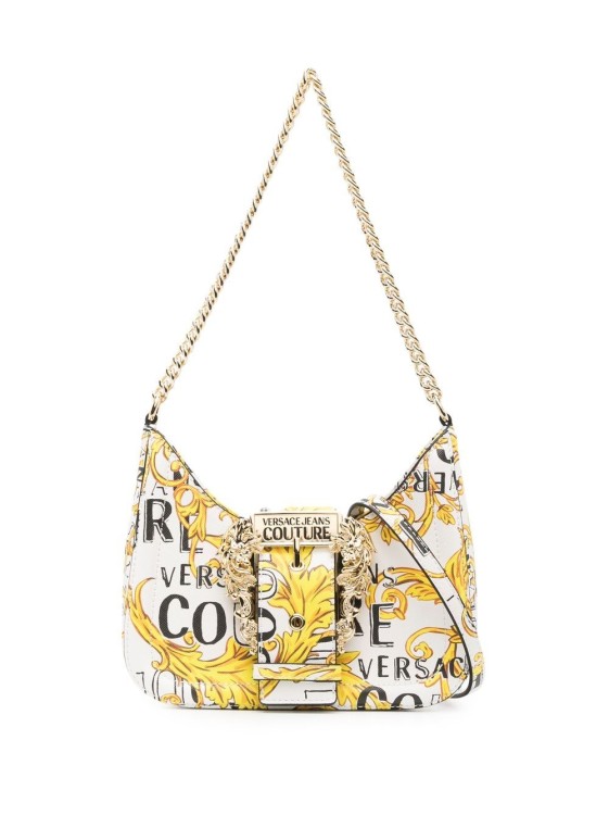 VERSACE JEANS COUTURE ALL-OVER PRINT WHITE SHOULDER BAG,669626e9-34fe-c20c-9889-c6569db47998