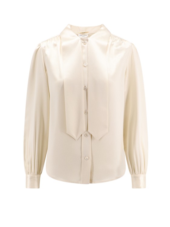 Shop Saint Laurent Biologic Silk Shirt In White