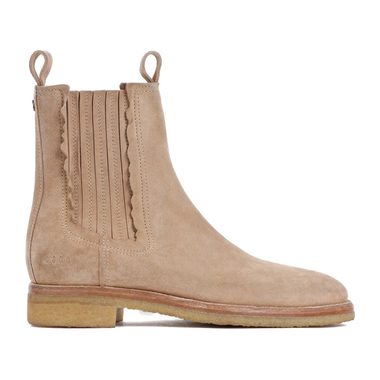 Shop Golden Goose Cheslea Light Brown Suede Cow Leather Boots