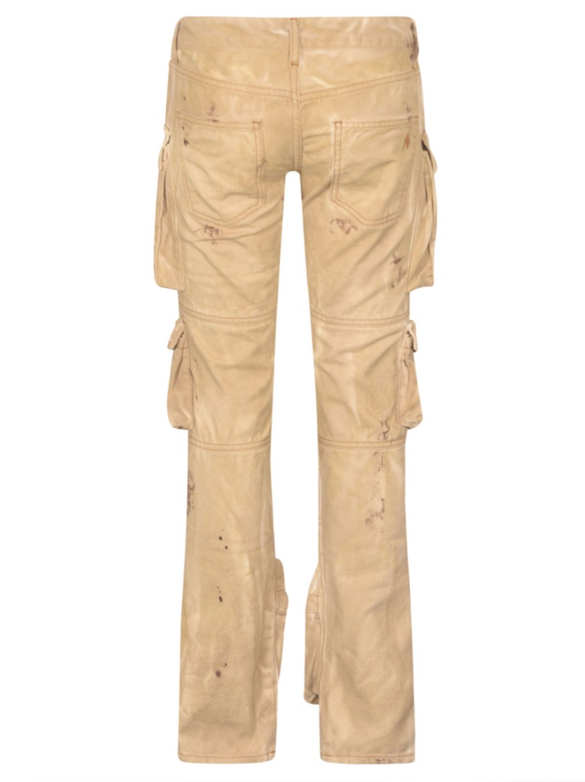 Attico Slim Fit Cotton Trousers In Neutrals