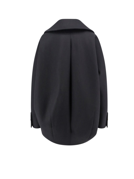 Shop Versace Wool Blend Coat In Black
