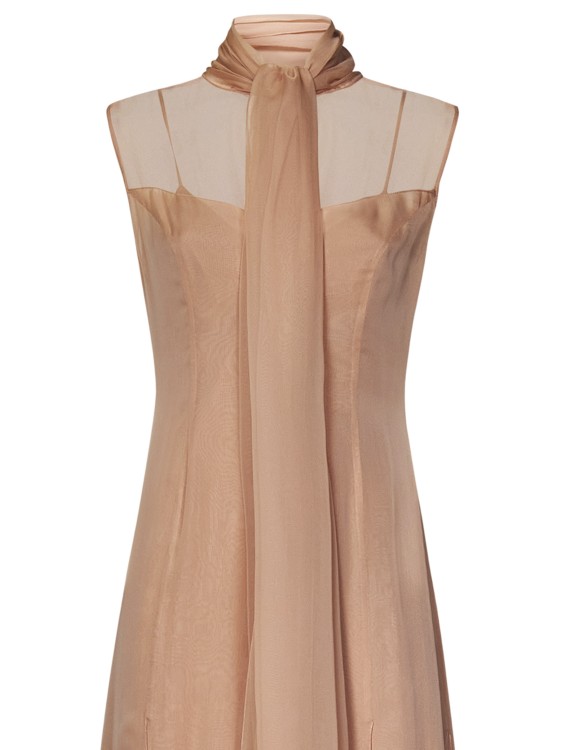 Shop Alberta Ferretti Long Pale Pink Organic Silk Chiffon Dress