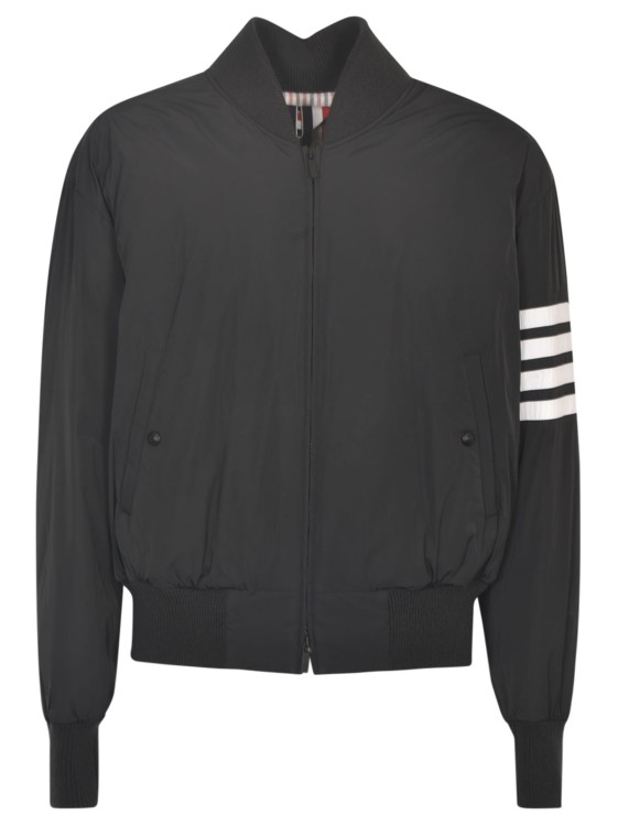 Shop Thom Browne 4-bar Stripe Bomber Jacket In Black