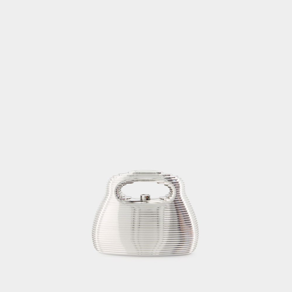 Cult Gaia Mimi Top Handle Clutch In White