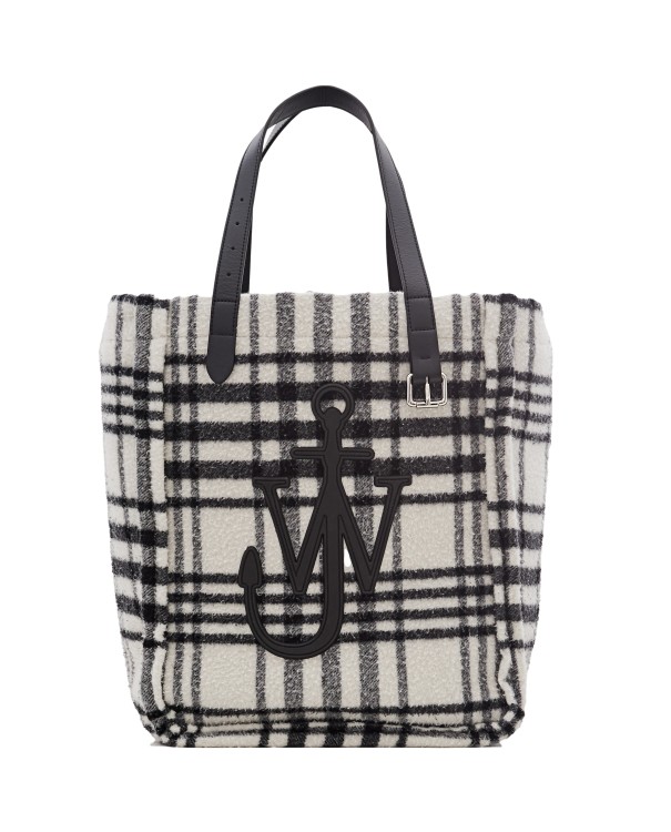 Jw Anderson Oversize Belt Wool Tote Bag In White