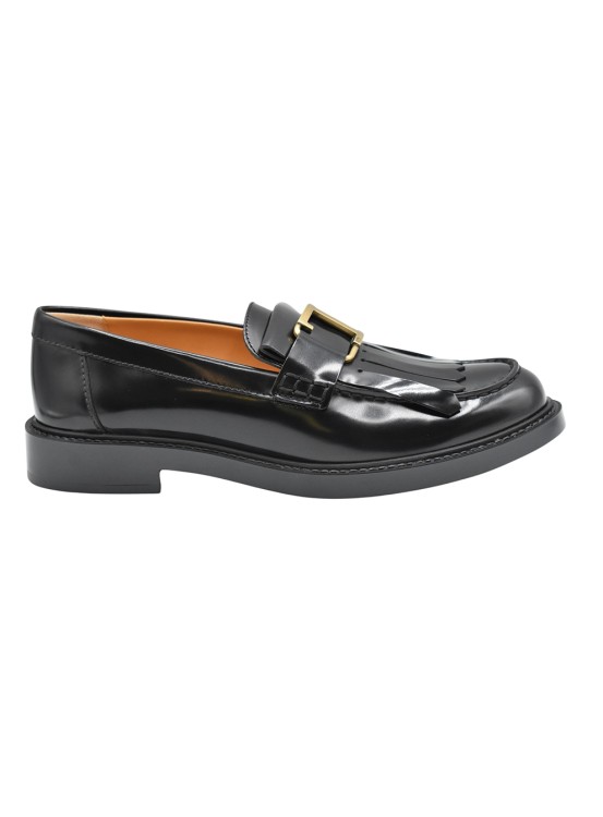 Tod's Black Flat Shoes In Black