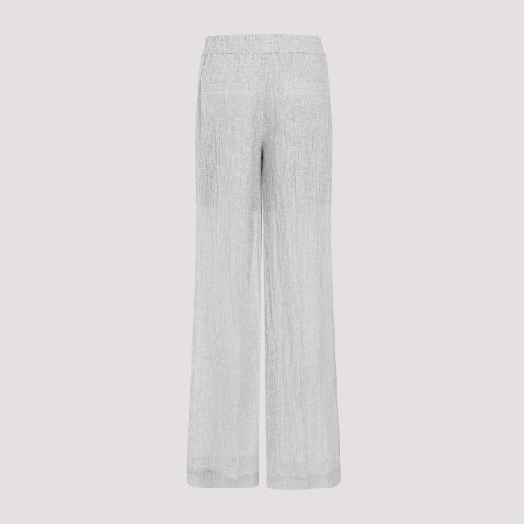Shop Brunello Cucinelli Grey Linen Pants In White