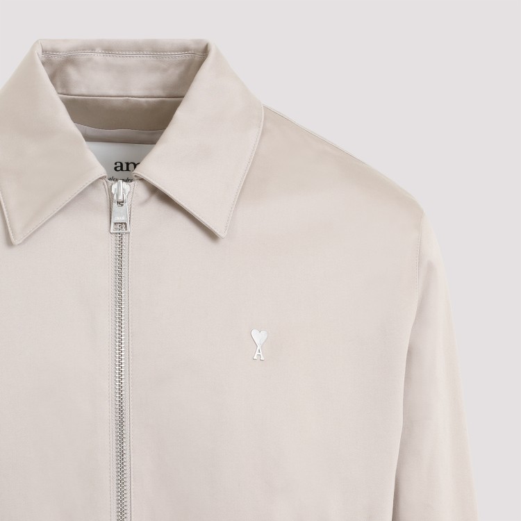 Shop Ami Alexandre Mattiussi Adc Zipped Light Beige Cotton Jacket In White