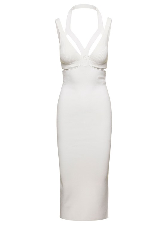Shop Dion Lee Interlink' Midi White Dress With Cut-out Detail In Viscose Blend