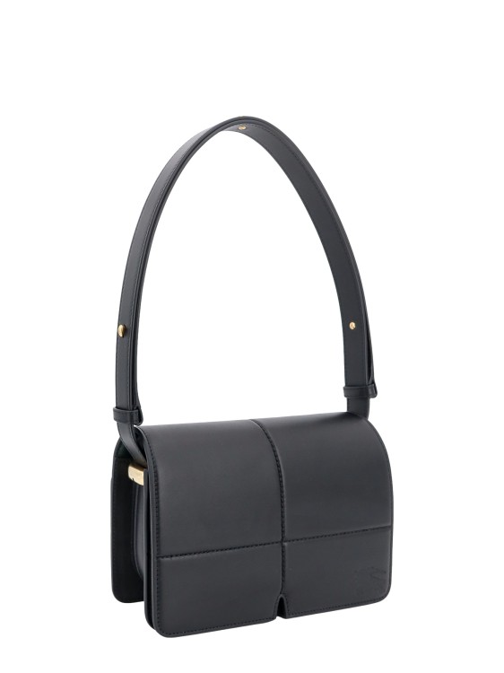Burberry Womens Black Snip Logo-embellished Leather Shoulder Bag In Black