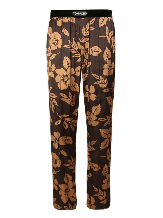 Shop Tom Ford Silk Pajama-style Pants In Brown