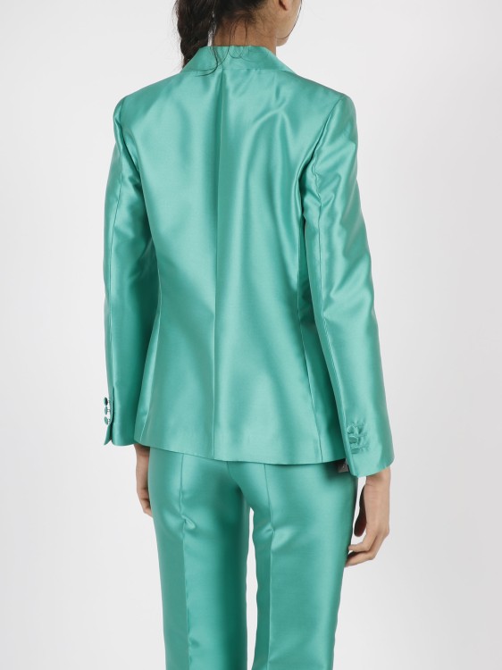 Shop Alberta Ferretti Mikado Tailored Blazer In Green