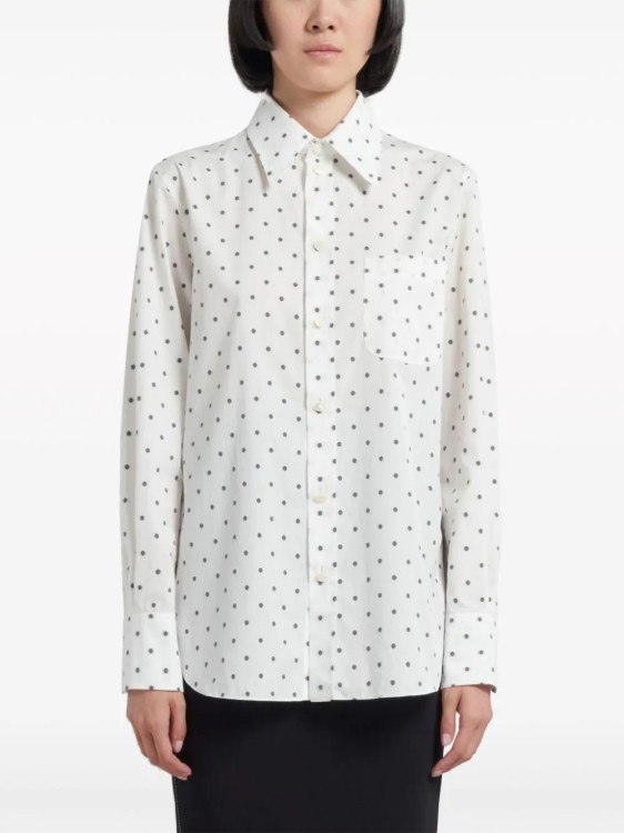 Shop Marni White Polka Dots Shirt